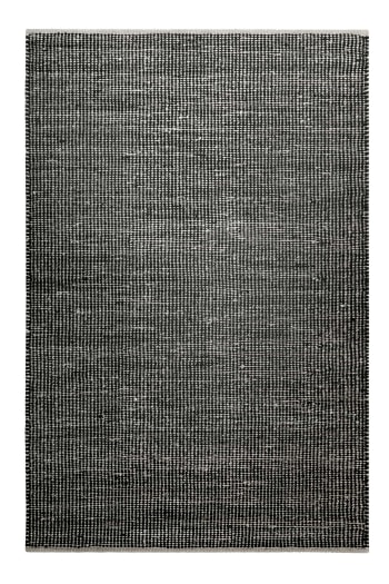 Toulouse - Tapis tissé main en laine et jute noir et gris 80x150