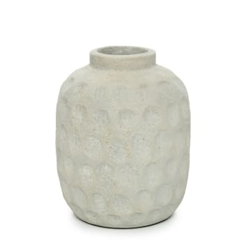 TRENDY - Vase en terre cuite gris H22