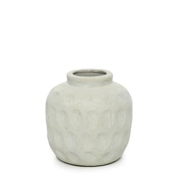 TRENDY - Vase en terre cuite gris H14