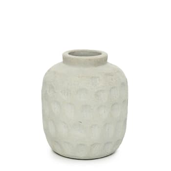 TRENDY - Vase en terre cuite gris H18