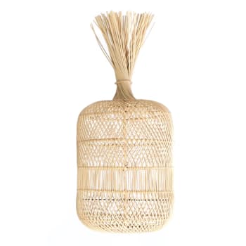 DUMPLING - Lampada a sospensione in rattan naturale 29x65