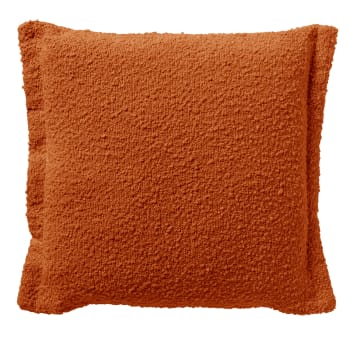 Housse de coussin orange en acrylique et polyester-45x45 cm uni