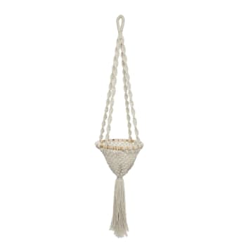 TWISTED - Suspension de plantes en coton blanc naturel grande