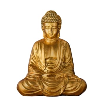 BOUDDHA - Statuette Zen-Dekoration Gold aus Kunstharz - H20 cm