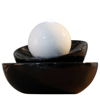 ZEN FLOW - Fontaine en céramique noir et blanc style moderne et Intemporel - H18