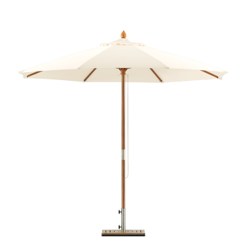 Parapluie de jardin rond de 270 cm avec armature en aluminium et toile
