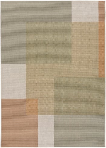 BRENO - Geometrischer Multicolor-Teppich für den Außenbereich, 155X230 cm