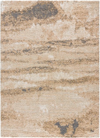 Tappeto salotto beige trifoglio marocchino shaggy 140x200 VERSAY