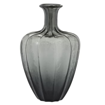 SOFIANE - Vase  en verre gris H34