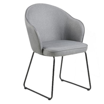 Marcelle - Chaise de salle à manger avec accoudoirs gris
