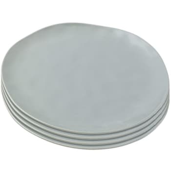 Organic - Assiette plate en céramique sauge D20 - Lot de 4