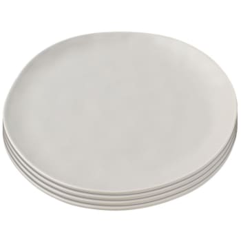 Organic - Assiette plate en céramique grise D20 - Lot de 4