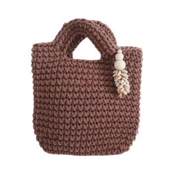 MONA - Mini sac en crochet, marron