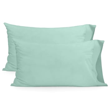 Basic - Funda de almohada 100% algodón menta 50x75 cm (x2) (cama 150/160)