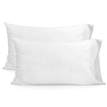 Basic - Funda de almohada 100% algodón blanco 50x75 cm (x2) (cama 150/160)