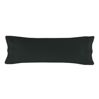 Basic - Funda de almohada 100% algodón negro 45x110 cm (cama 90)