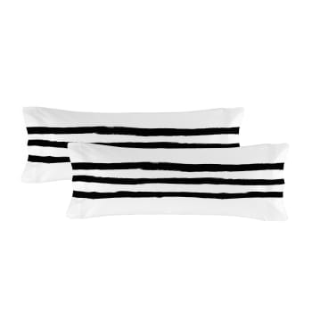 Stripes - Funda de almohada 100% algodón 45x110 cm (x2) (cama 180/200)