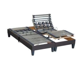 Relax som latte+plot - Lot de 2 Lits electriques Anthracite 2x80x200