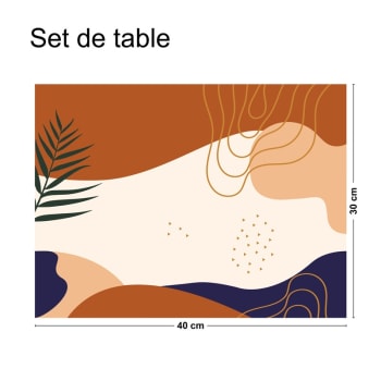DUNE - Lot de 4 sets de table L 40xl 30cm Multicolore Abstrait