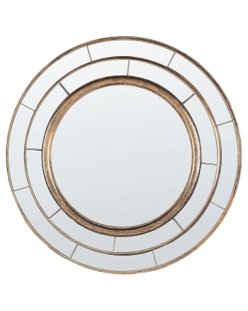 Belchite - Miroir en matériaux synthétiques doré 40x40