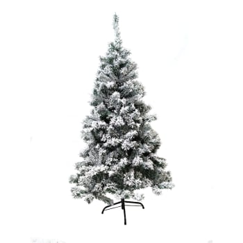 Oslo - Sapin de noël artificiel enneigé 450 branches h.150cm blanc et vert