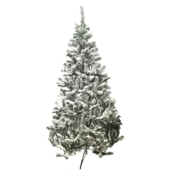 Oslo - Sapin de noël artificiel enneigé 850 branches h.210cm blanc et vert