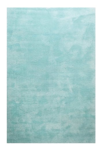 Pisa - Tapis en microfibre dense turquoise clair 130x190 cm