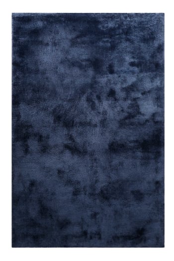 Pisa - Tapis en microfibre dense bleu 70x140 cm