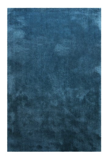 Pisa - Tapis en microfibre dense bleu pétrole 70x140 cm
