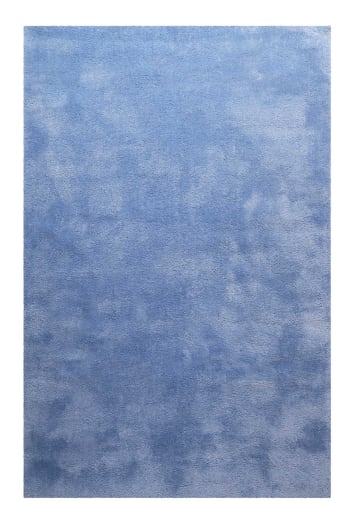 Alfombra tipo shaggy lisa en azul 67x125 cm CATAY