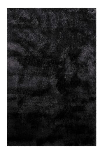 Pisa - Alfombra de pelo largo extrasuave negro 70x140