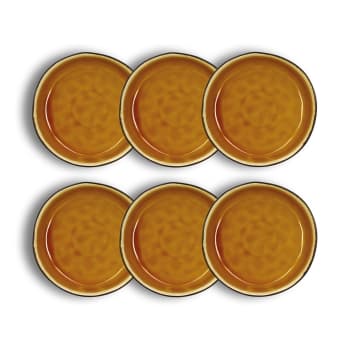 Balata - Lot de 6 assiettes coupes en grès jaune 20cm