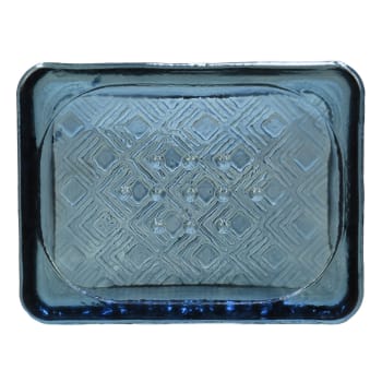 Braid - Portesavon en verre recyclé  indigo 12x9x3 cm