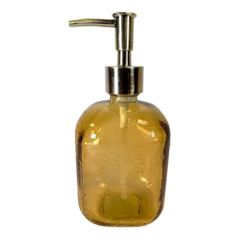 Bubbles - Distributeur de savon en verre recyclé  miel 17,5 cm