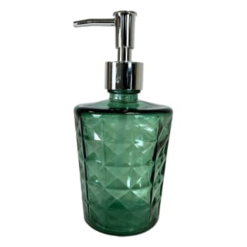 Krystal - Distributeur de savon en verre recyclé  eucalyptus 17,5 cm