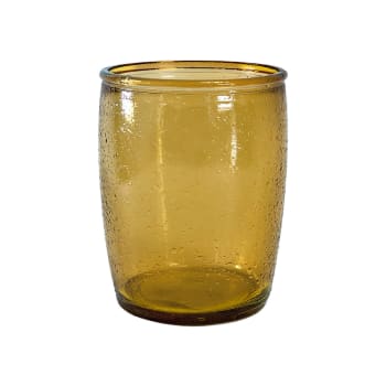 Bubbles - Gobelet en verre recyclé  miel 12 cm