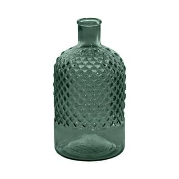 Diamond - Vase bouteille en verre recyclé  eucalyptus 22 cm