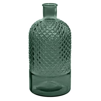 Diamond - Vase bouteille en verre recyclé  eucalyptus 28 cm