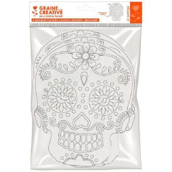 6 máscaras planas de cartón para colorear - Calavera Mexicana