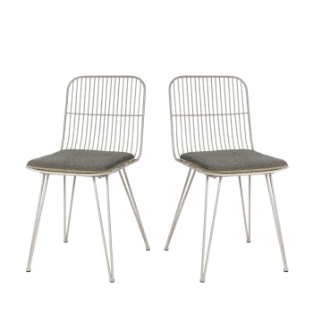 Ombra - Lot de 2 chaises design en métal gris clair