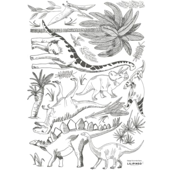 DINOSAURUS - Stickers dinosaures et végétaux (29,7 x 42 cm)