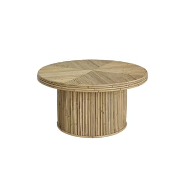 Alma - Table basse en canne de rotin ronde