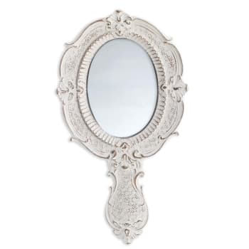 Bella - Miroir en résine blanche 23 cm