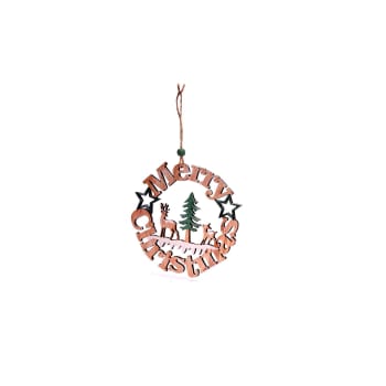 Un noël traditionnel - Boule paysage décoration de sapin de noël à suspendre h.10cm