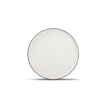Deagourmet Saturn 206 Black Stroke Lot de 6 Assiettes Plates en Porcelaine Blanche