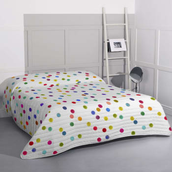 Confetti - Colcha 100% algodón multicolor 180x260 cm (cama 80/90)