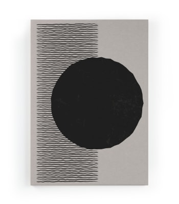 ROUND BLACK - Tela 60x40 stampa circolare nera