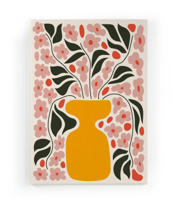 FLOWER JAR - Peinture sur toile 60x40 imprimé HD pot de fleurs