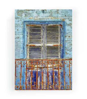BLUE WINDOW - Peinture sur toile 60x40 imprimé HD fenêtre bleue