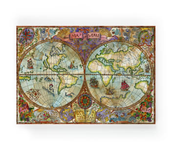 COLORFUL WORLDMAP - Tela 60x40 stampa colorata del mappamondo